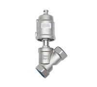 DN40 Stainless Steel Pneumatic Seat Valve 16bar - Normally Closed Pneumatic Actuator Angle Seat Valve, 1.5 Inch,1pcs(Open-Single)