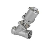 DN40 Stainless Steel Pneumatic Seat Valve Normally Closed/Open Actuator Angle Valves 16bar 1Pcs(Normally Open_Double Acting)