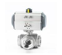 DN50 Three-Piece High Platform Pneumatic Three-Way Ball Valve With Stainless Steel Internal Thread T Type L Type Ball Valve(L Type)