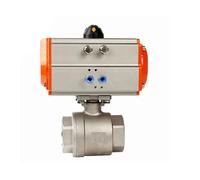 DN50 Two Piece High Platform Pneumatic Ball Valve 304 Stainless Steel Double Acting Cylinder Pneumatic Ball Valve