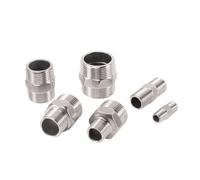 DN8 DN10 DN15 DN20 DN25 DN32 DN40 Male Thread Hex Nipple Union 304 Stainless Steel Pipe Fitting Connector Coupler Water Oil Air(DN15 to DN8)
