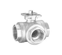 DN8/DN10/DN15/DN20/DN25 SS304 Stainless Steel High Platform Three-Way Female Thread Ball Valve T/L Type(Dn32,T Type)