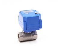 DN8-DN25 Motorized Ball Valve Stainless Steel 2-Way 2/3 Wire Actuator with Manual Switch AC220V DC24V DC12V ADC9-24V(DN8,DC24V_CR01)