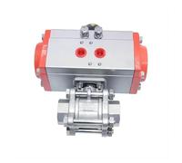 DN8 High Platform Pneumatic Actuator Motorized Ball Valve Stainless Steel 304 Double Acting Cylinder Actuator Ball Valve