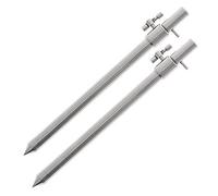 DNA 2, 4 or 6x 20-35cm Extendable Stainless Steel Adjustable Lightweight Carp Coarse Fishing Bank Sticks Rests (2x Bank Sticks)