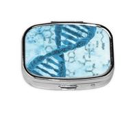 DNA Blue,Meta Pill Box 2 Compartment Medicine Case,Portable Organizer,Rectangle Meta Portable Organizer Pill Box 1335 Compartment Medicine Case