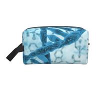 DNA BlueLarge Capacity Cosmetic Organizer,Travel Makeup Bag for Women