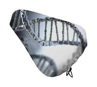 DNA Chain Photo Bike Seat Cover for Men Women Water Repellent Exercise Bike Seat Cushion Adjustable Bicycle Seat for Outdoor Biking