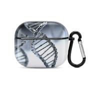 DNA Chain Photo Bluetooth Earbuds Case Cover Full Body Shockproof Protection Hard Case Support Wireless Charging with Keychain Personalized Gift for AirPods 3