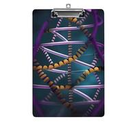 DNA Chain Photo Clipboard 8.5×12.5 Inch Acrylic Clip Board with Metal Clip A4 Letter Size Decorative Clipboard Cute Hanging Clipboards for Office, Teacher, Nurse, Doctor,