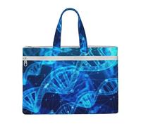 DNA Chain Photo Large Zipper Pouch with Handle 15x10.5 File Bag, for Office Carrying Paper Files