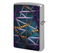 DNA Chain Photo Metal Lighter Case Cover, Personalized Graffiti Lighter Sleeve, Waterproof Double-Sided Protector for Women Men Gifts