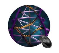 DNA Chain Photo Mouse Pad Round Laptop Mouse Mat Cute Computer Mousepad Keyboard Pad Non-Slip Desk Pads for Gaming Office Work Home