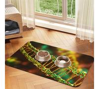 DNA Chain Photo print Cats Pet Bowl Placemat Pet Feeding Mats for Dogs, Non-Slip PU Leather Tablecloth for Pets
