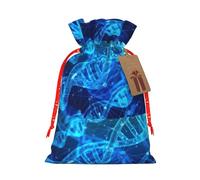 Dna Chain Photo Print Christmas Bag Drawstring Sack For Presents Xmas Seasonal Decor Gift Party Supplies