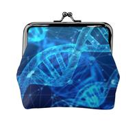 DNA Chain Photo Print Exquisite Kiss Lock Wallet Compact Versatile Women Coin Purse Small Zipper Pouch