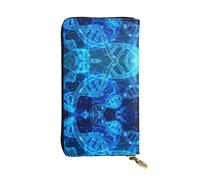 DNA Chain Photo Print Leather Long Clutch Wallet â€“ Fashionable Personalized Wallet, Multiple Card Slots, Gift Ready, Black, One Size