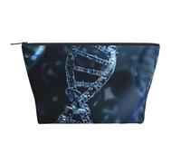 DNA Chain Photo Print Makeup Bag Trapezoid Travel Cosmetic Organiser Stylish Storage for Beauty & Gifts for Women Girls