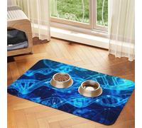 DNA Chain Photo Print Pet Food Mat Absorbent Non Slip PU Leather Feeding Mat for Dogs Cats Rubber Bottom