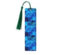 DNA Chain Photo Print Wooden Bookmark Wood with Tassel for Reading,Perfect Present for Book Lovers