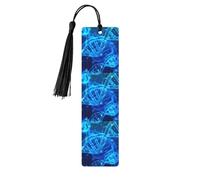 DNA Chain Photo Print Wooden Bookmark Wood with Tassel for Reading,Perfect Present for Book Lovers