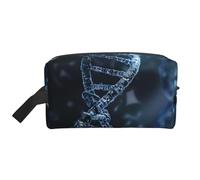 DNA Chain Photo Printed Cosmetic Case with Handle, Lightweight Compact Storage for Makeup, Toiletries & Gadgets, Make up Organiser for Travel, School, Work