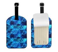 DNA Chain Photo Printed Leather Luggage Tag, Durable Baggage Identifier, Soft PU ID Label, for Business Travel
