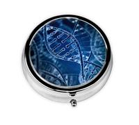 DNA Chain Photo PrintedMeta Pill Box 3 Compartment Medicine Case,Portable Organizer