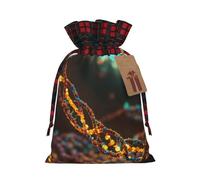 Dna Chain Photo Printing 4.7x6.9 Inch Christmas Bag Drawstring Closure,For Christmas Anniversaries Birthdays,Holds Gifts