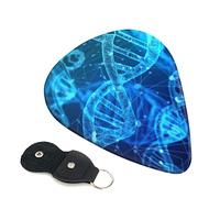 Dna Chain Photo Set Of 6 Guitar Plectrums For Acoustic Guitar, Electric Guitar, Bass, Ukulele - Thin, Medium And Thick.