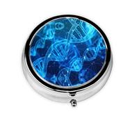 DNA Chain Photo This Small, Round, Three-Compartment Travel Pill Box is Perfect for Storing Daily medications, Vitamins, and on-The-go.