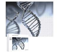 DNA Chain Photo Wooden Puzzles for Adults 500 PCS Unique Shape Puzzles Wall Art Home Decor for Puzzle Lovers, Family, Friend Creative Gift Toys
