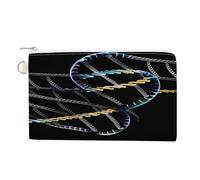 DNA Chain Photoes Coin Purse Canvas Wallet with Zipper Portable Mini Change Pouch Cute Money Pouch Small Organizer Coin Card Key Holder for Women Girls Daily Use Gift