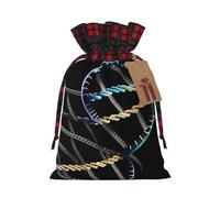 Dna Chain Photoes Print Festive Christmas Drawstring Gift Bags For Xmas Decorative Present Wrapping Needs