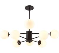 DNA Chandelier Magic Bean Molecular Light Mid-Century Glass Globes Sputnik Pendant Lamp for Kitchen Island Living Bedroom Dining Room, Base, 8 Lights,Hanging Light(White,8-Light)