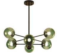 DNA Chandelier Magic Bean Molecular Pendant Light Mid-Century Glass Globes Sputnik Pendant Lamp for Kitchen Island Living Room Bedroom Dining Room, / Base, 8 Lights,Hanging Light(Green,8-Light)