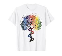 DNA Colorful Butterfly Art Abstract Graphic Motif Tree T-Shirt