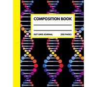 DNA Composition Notebook: Y2K, Colorfoul Scientific Journal, DNA molecules, with 7.5x9.25 200 college dotted pages