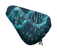 DNA Double Helix Bike Seat Cover Soft Waterproof Bike Saddle Rain Cover with Drawstring Rainproof Dust Resistant Bicycle Seat Cushion Protector for Outdoor Travel, Stationary Bikes