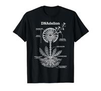 DNA Double Helix DNAdelion Dandelion Biology Science Pun Value Graphic T-Shirt, Men, Black, M