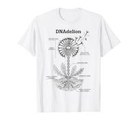 DNA Double Helix DNAdelion Dandelion Biology Science Pun Value Graphic T-Shirt, Men, White, S