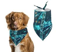 DNA Double Helix Dog Bandanas for Feeding Grooming, Triangle Pet Bibs Washable Pets Scarf for Cats & Dogs