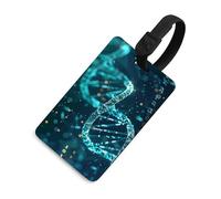 DNA Double Helix Luggage Tags with ID Card, Durable Travel Bag Tags, Waterproof Name Tag for Suitcases, Backpacks & Travel Cases Black-Style