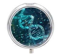 DNA Double Helix Pill Box Cute Round Pill Case Portable Medicine Tablet Vitamin Holder Organizer for Purse Pocket