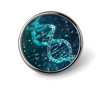 DNA Double Helix Round Badge for Men Women, Durable & Stylish Lapel Pins, Lightweight Metal Badges for Shirts, Jackets, Hats