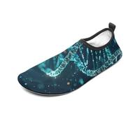 DNA Double Helix Water Shoes for Men Women, Lightweight Stretch Swim Shoes with Anti-Slip Rubber Sole, Quick-Dry Aqua Socks for Pool, Beach, Surfing, Style, 5 Women/5 Men