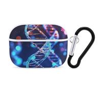 DNA Genetic Helix AirPods Pro 2 Case Cover, Shockproof Hard Shell Protective Case for Women Men, Compatible with Airpod Pro Case 2nd/1st Generation with Keychain-White