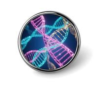 DNA Genetic Helix Button Pins - Personalized Round Badges for Women Men Custom Photo Buttons for Backpack Cloth Decoration Souvenir Gifts, Metal Badge Brooch Party Costume Accessory