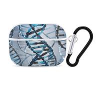 DNA Genetic Helix Case Cover with Keychain Shockproof Hard Shell Protective Case for 2nd/1st Generation Case for Women Men Bluetooth Earbuds Case