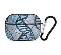 DNA Genetic Helix Case Cover with Keychain Shockproof Hard Shell Protective Case for 2nd/1st Generation Case for Women Men Bluetooth Earbuds Case